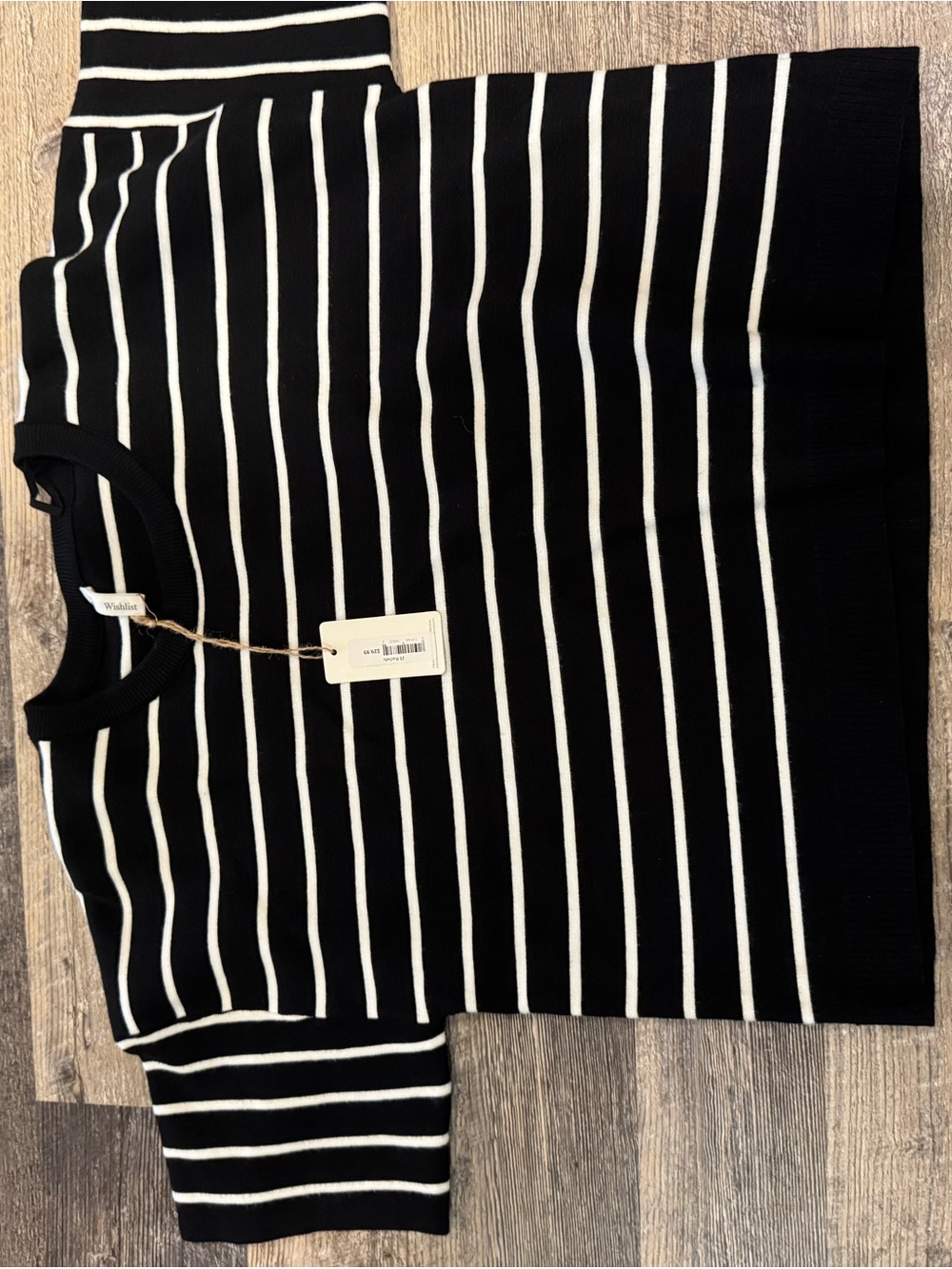 Wishlist Black and White Striped Crewneck Top